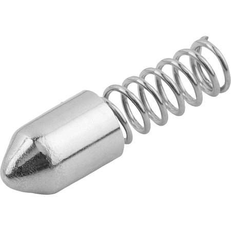 Kipp Spring Sleeve Point, Form:B Without Collar L=11, D1=3 Steel, Comp:Stainless Steel K1277.213011